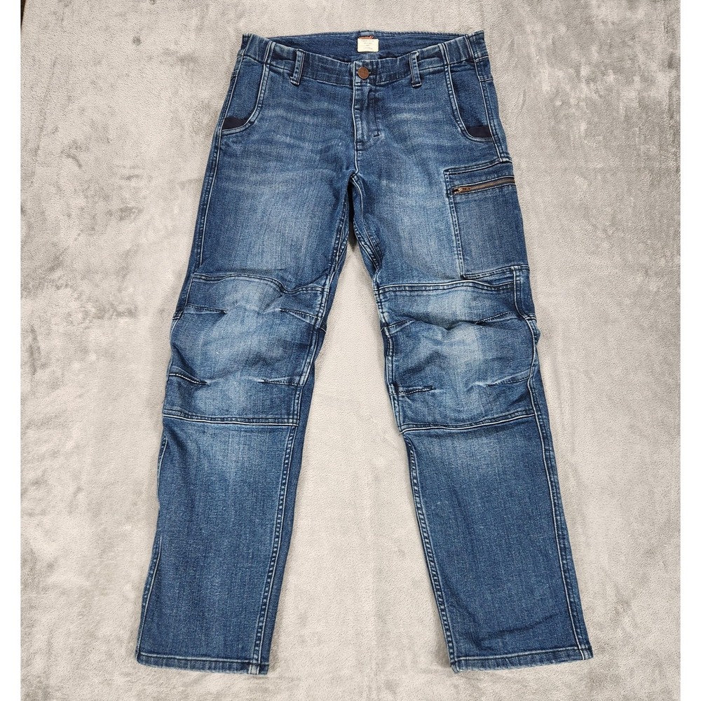 Ripton & Co Jeans Mens 33x31 Blue Stretch Workwear Utility‎ Cargo Denim Pants